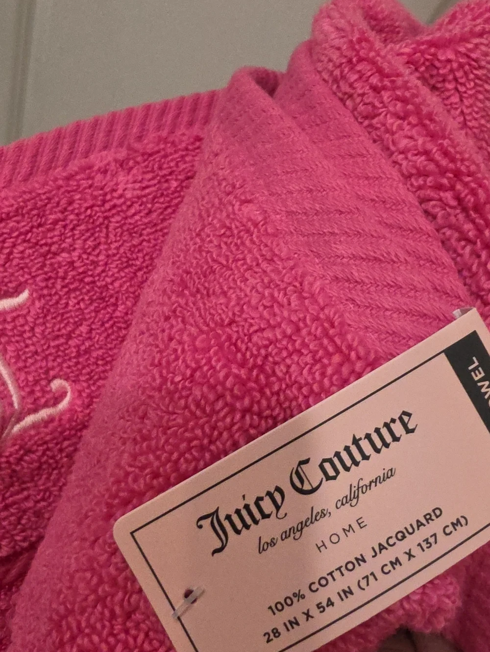 Juicy Couture Home Embrodried Logo Oversized Plush Bath & Hand Towel Set